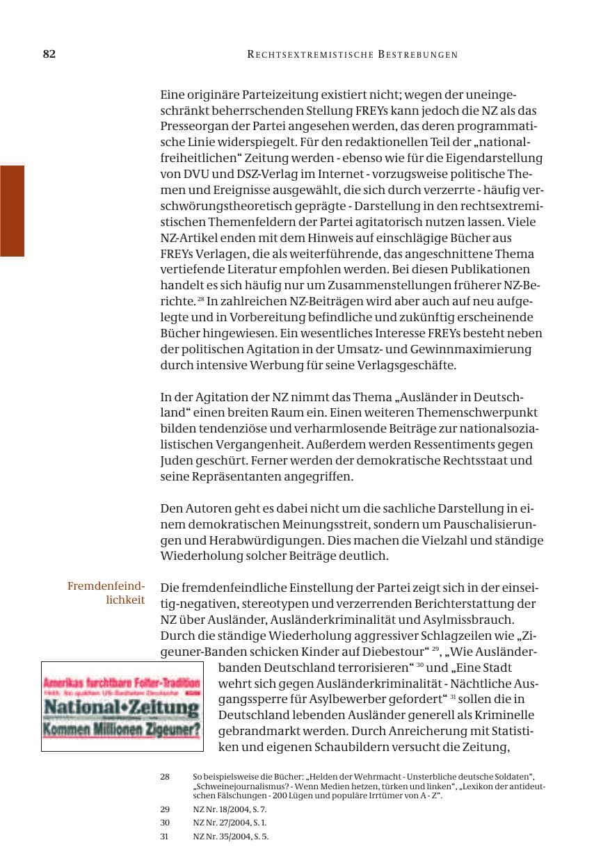 Seite 84 des Verfassungsschutzbericht 2004 Bund
