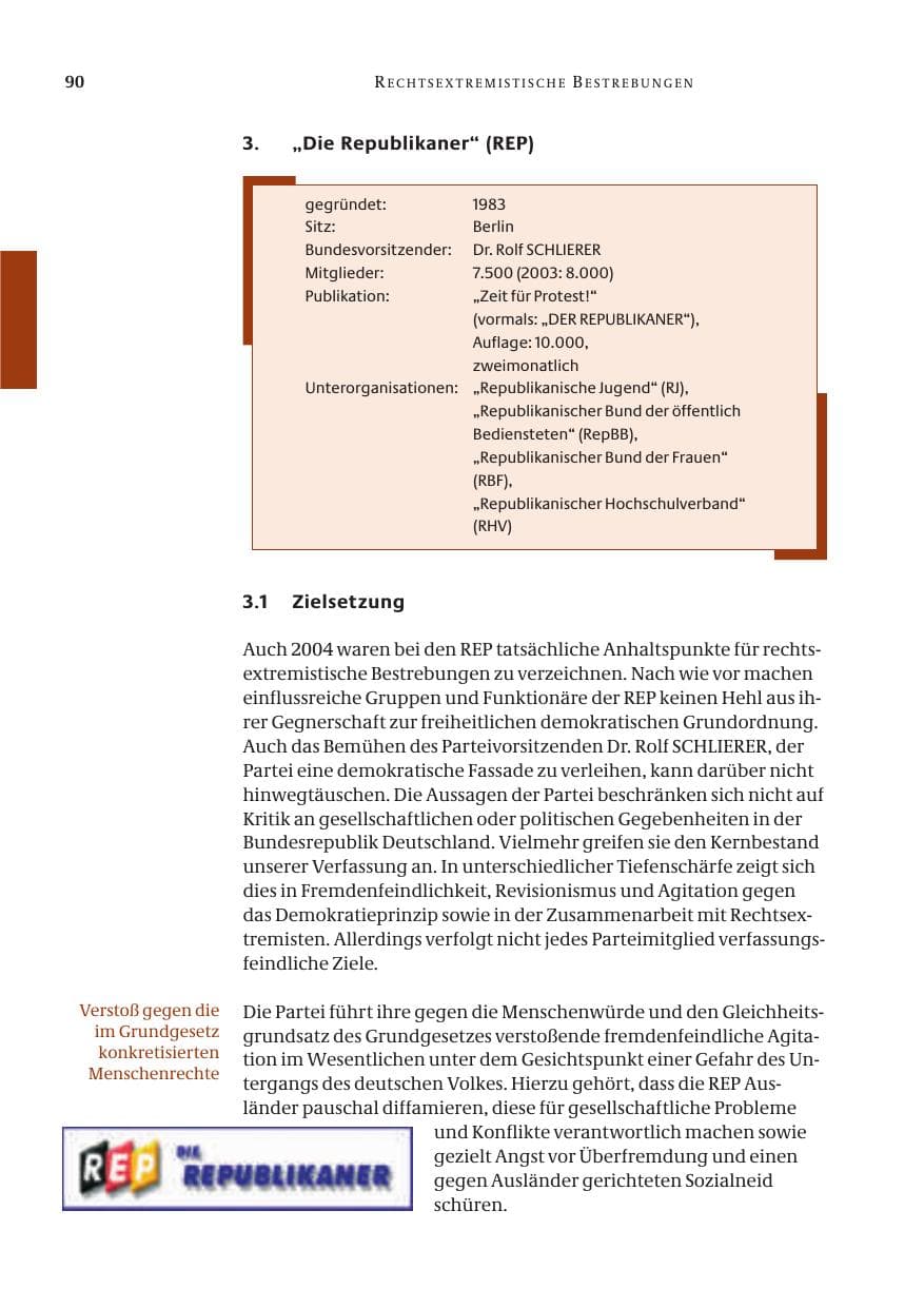 Seite 92 des Verfassungsschutzbericht 2004 Bund