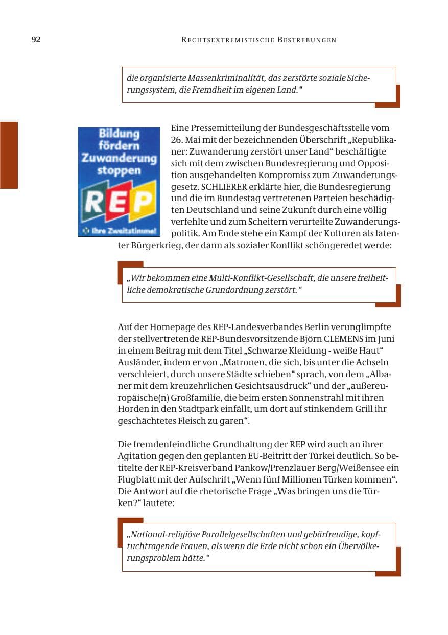 Seite 94 des Verfassungsschutzbericht 2004 Bund