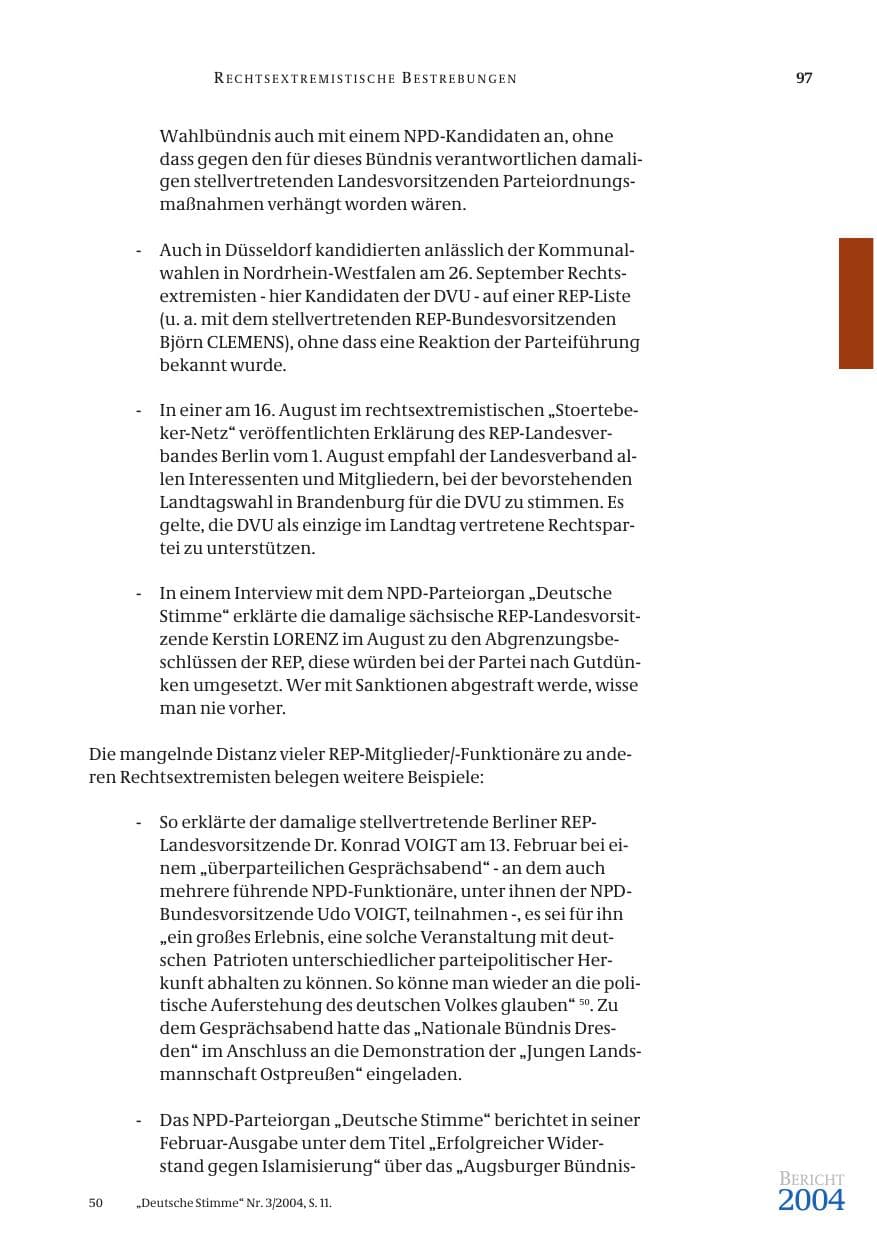 Seite 99 des Verfassungsschutzbericht 2004 Bund