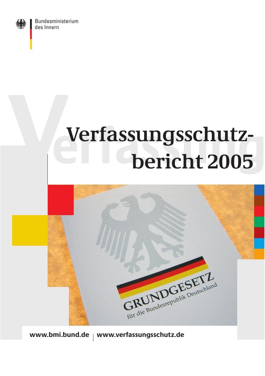 Seite 1 des Verfassungsschutzbericht 2005 Bund