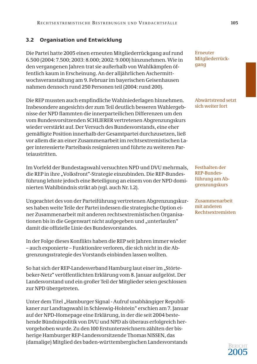 Seite 106 des Verfassungsschutzbericht 2005 Bund
