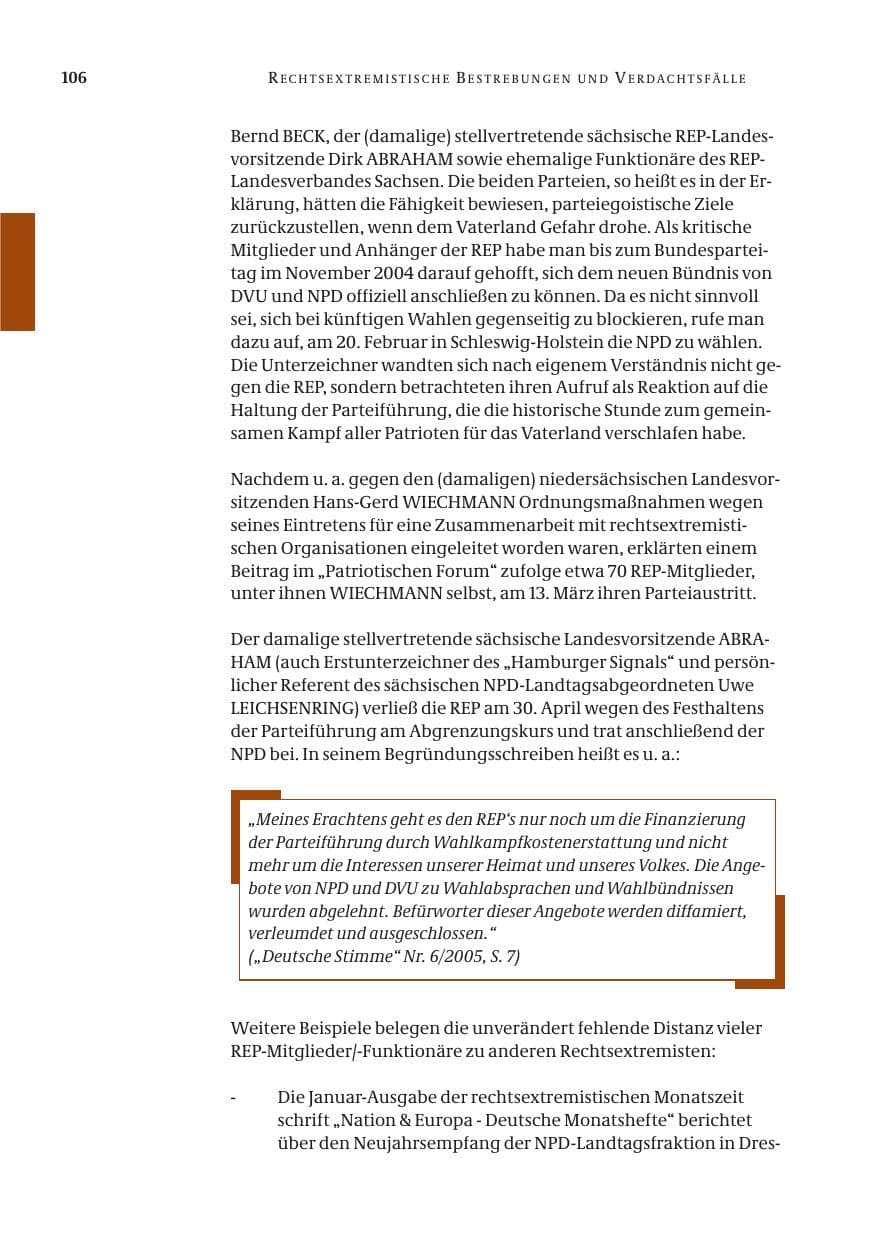 Seite 107 des Verfassungsschutzbericht 2005 Bund