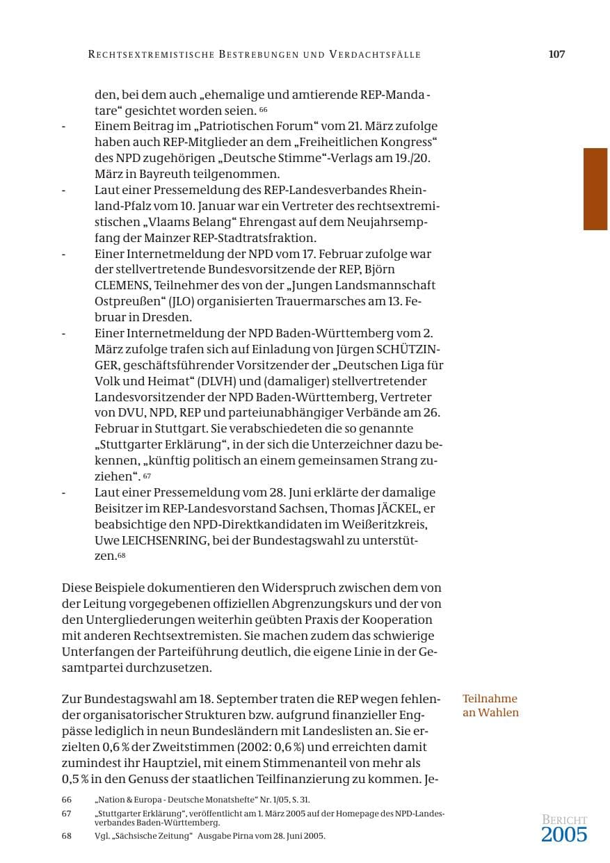 Seite 108 des Verfassungsschutzbericht 2005 Bund