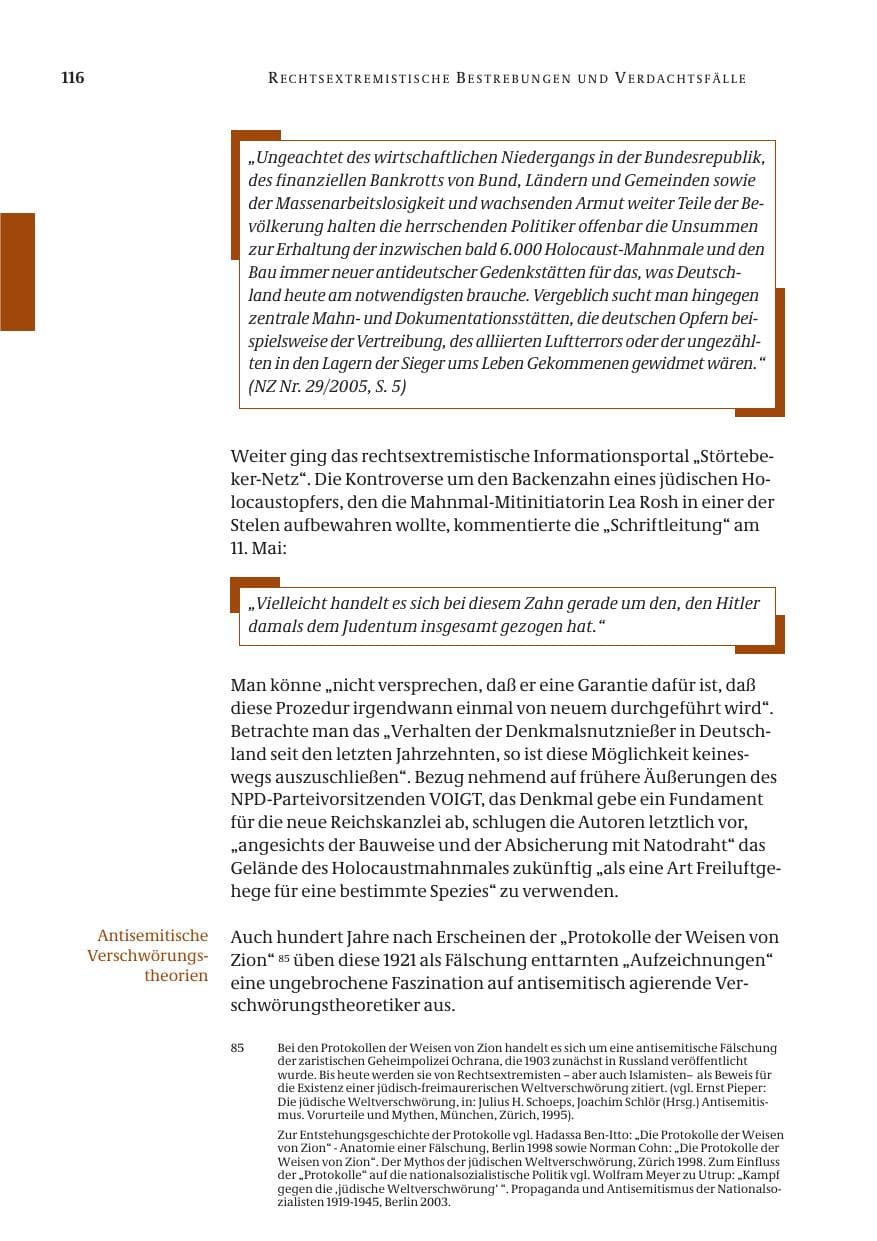 Seite 117 des Verfassungsschutzbericht 2005 Bund