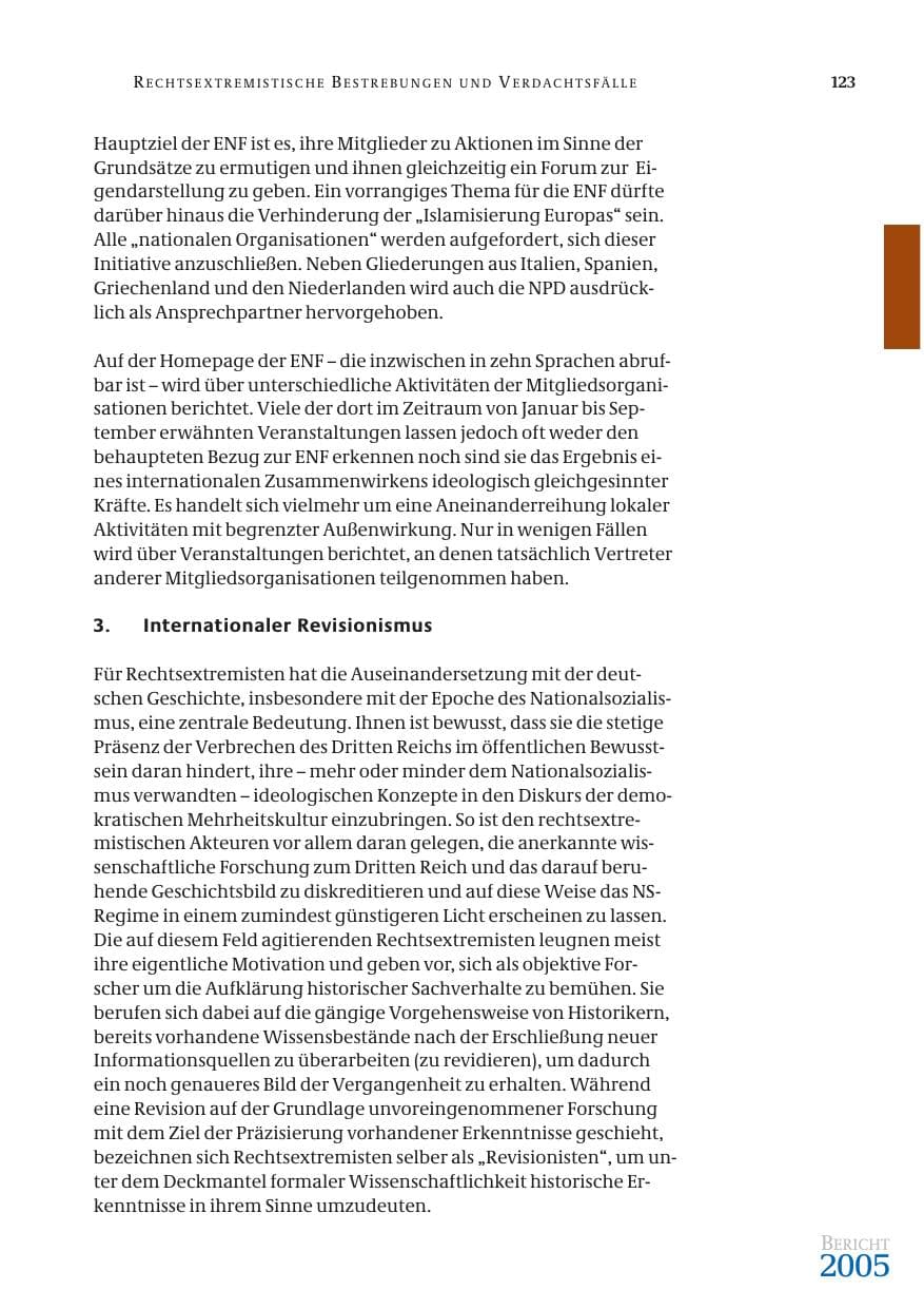 Seite 124 des Verfassungsschutzbericht 2005 Bund