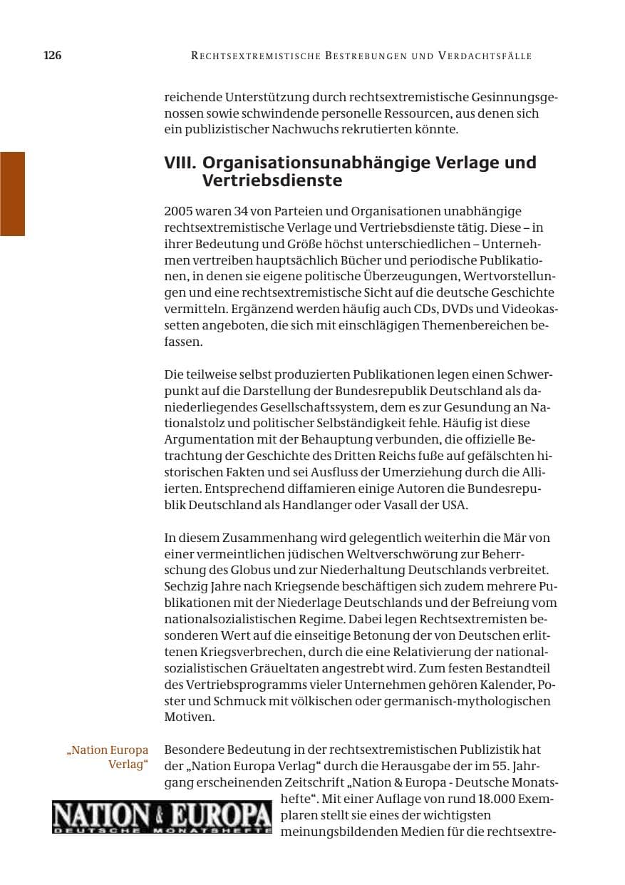 Seite 127 des Verfassungsschutzbericht 2005 Bund