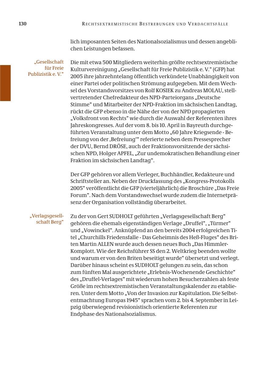 Seite 131 des Verfassungsschutzbericht 2005 Bund