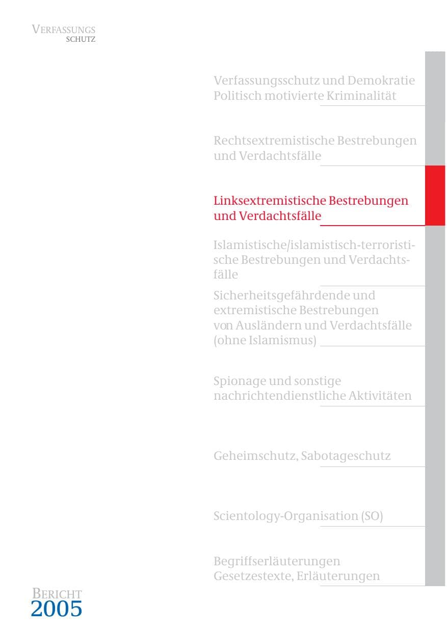 Seite 136 des Verfassungsschutzbericht 2005 Bund