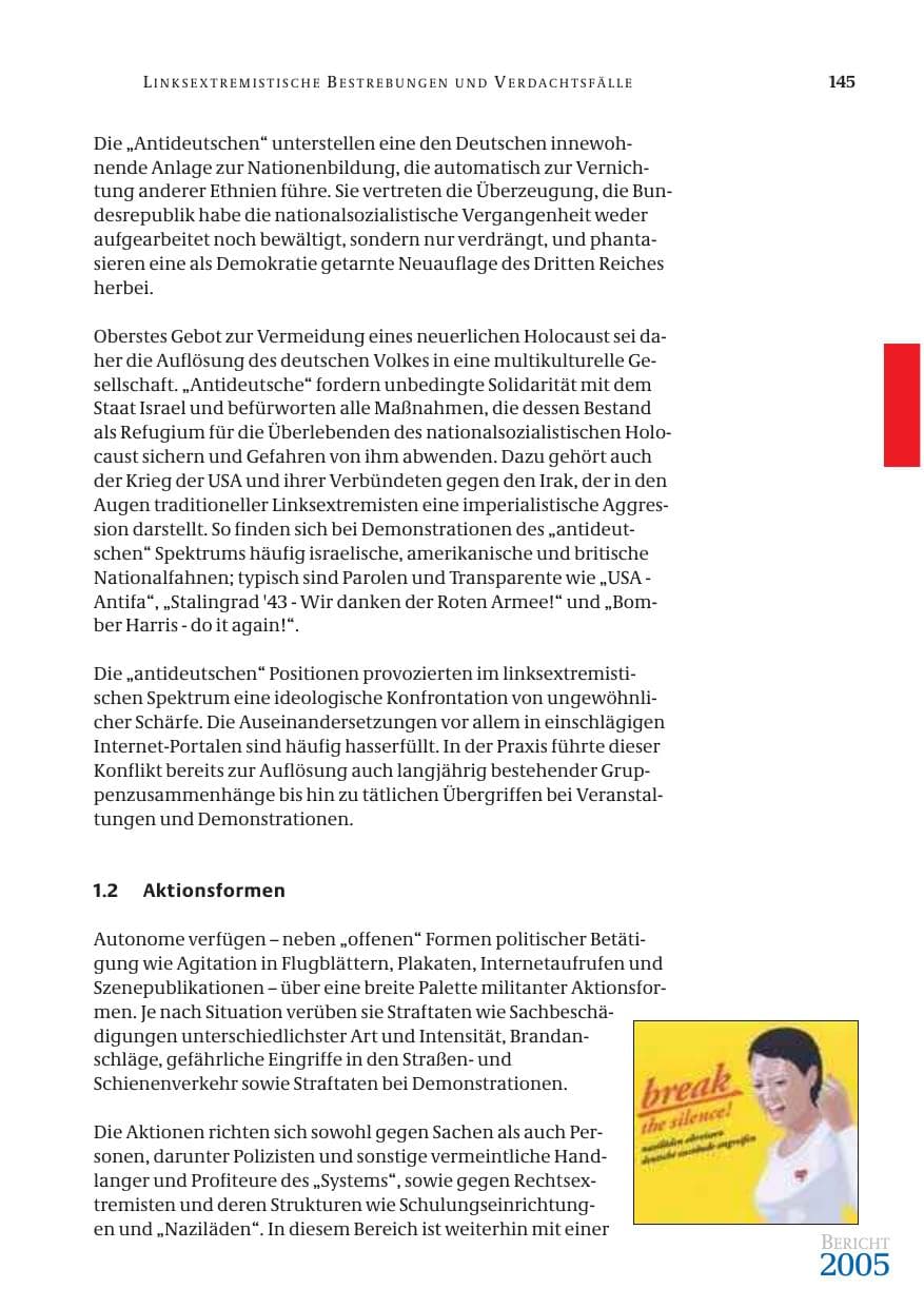 Seite 146 des Verfassungsschutzbericht 2005 Bund