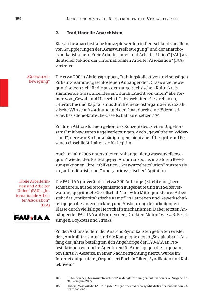 Seite 155 des Verfassungsschutzbericht 2005 Bund