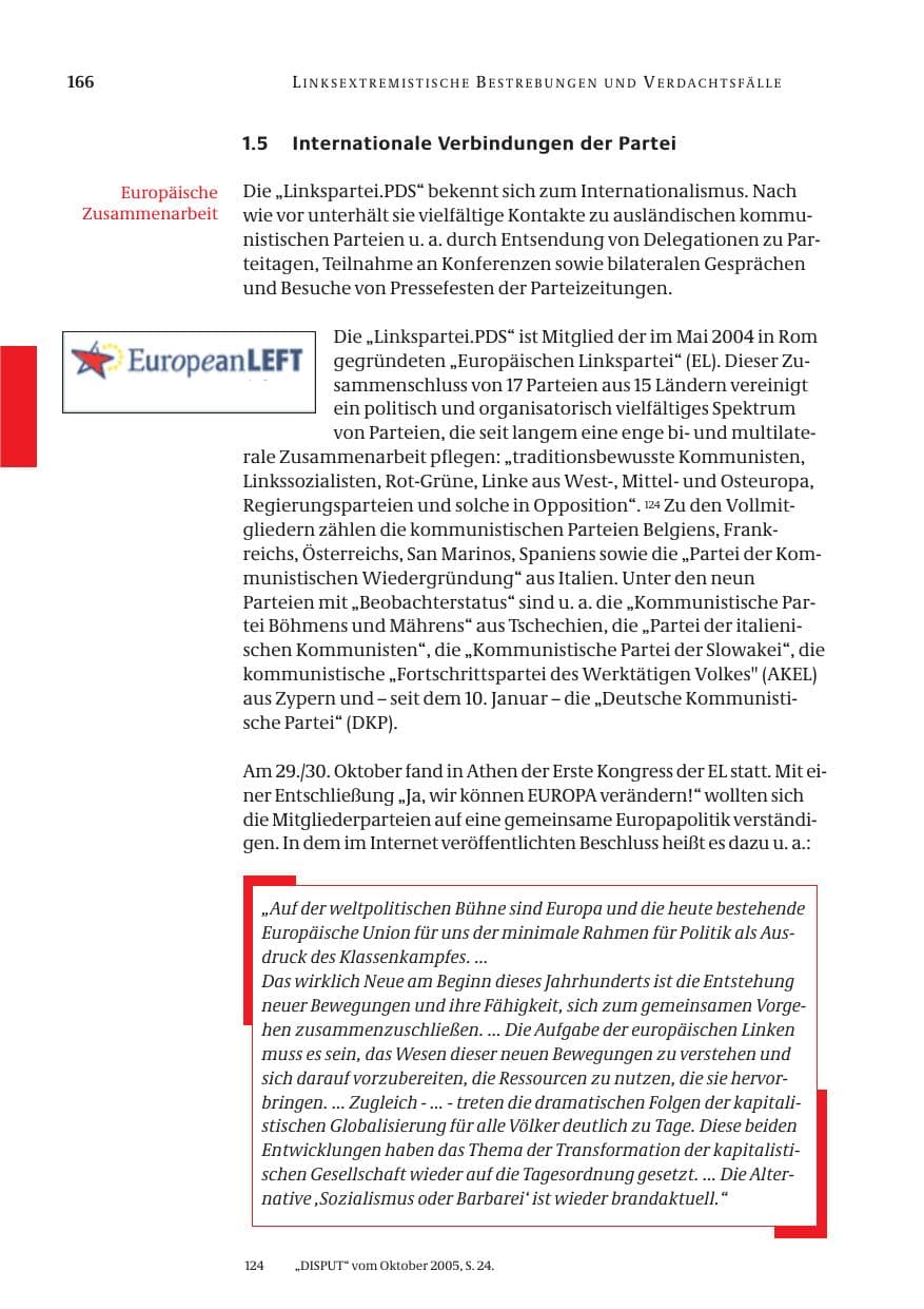 Seite 167 des Verfassungsschutzbericht 2005 Bund