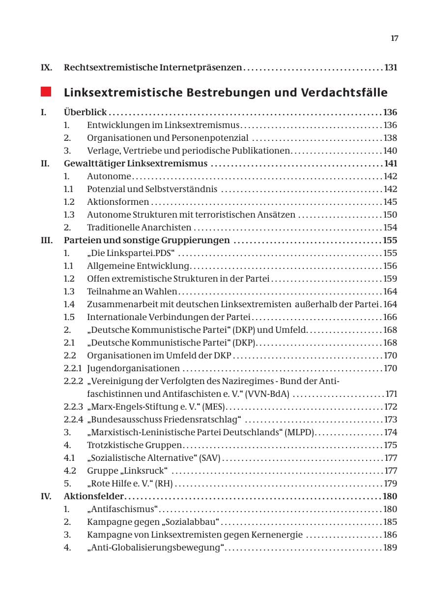 Seite 18 des Verfassungsschutzbericht 2005 Bund