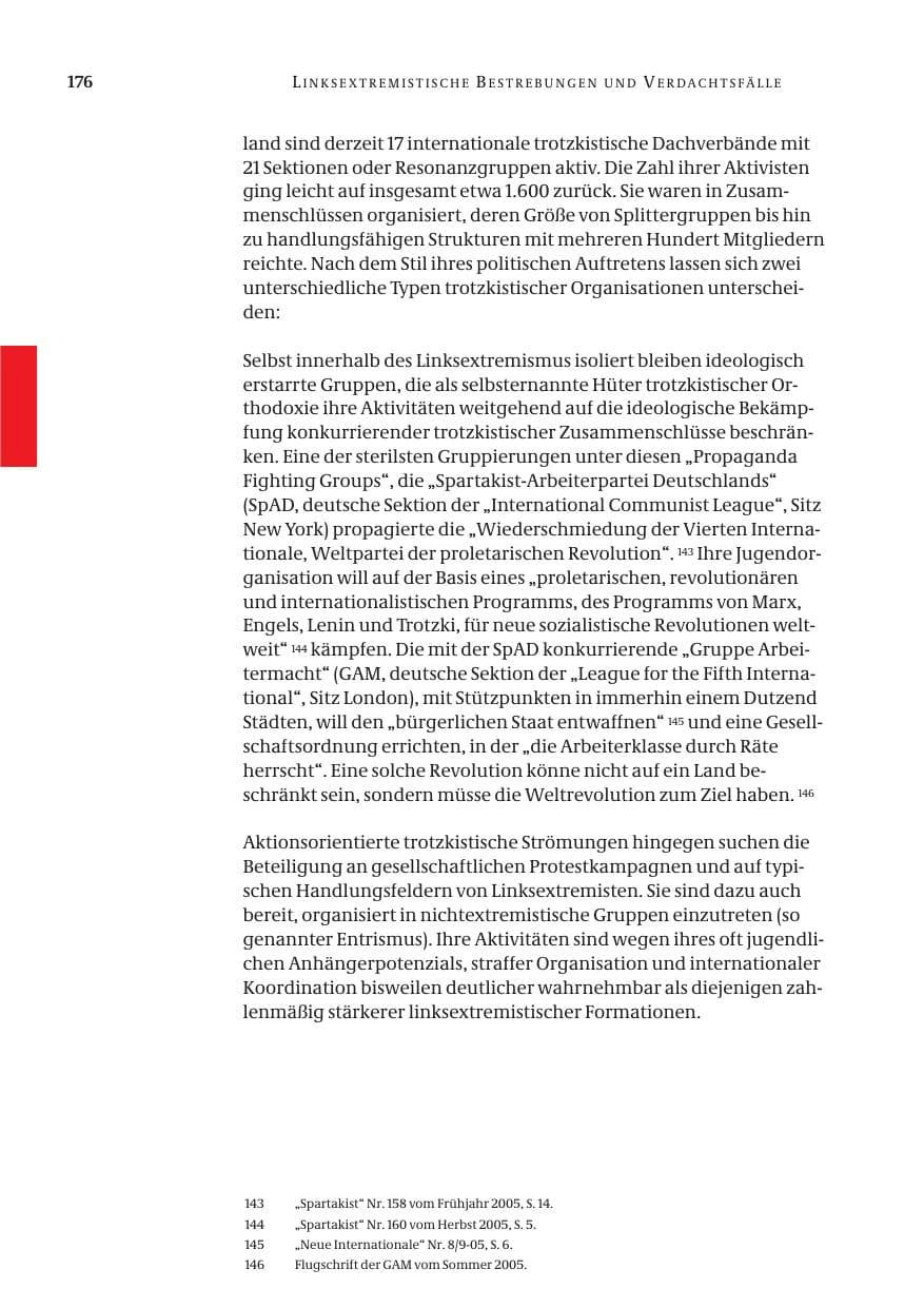 Seite 177 des Verfassungsschutzbericht 2005 Bund