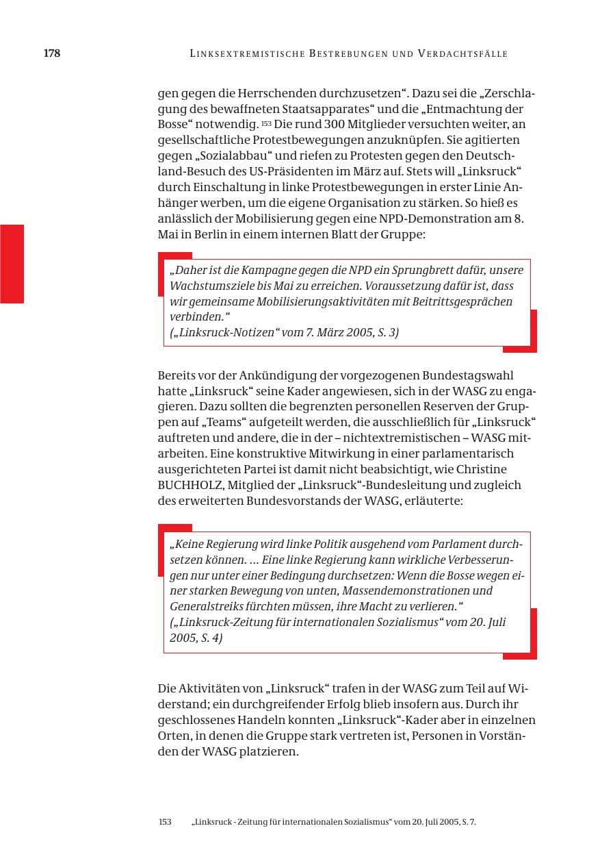 Seite 179 des Verfassungsschutzbericht 2005 Bund