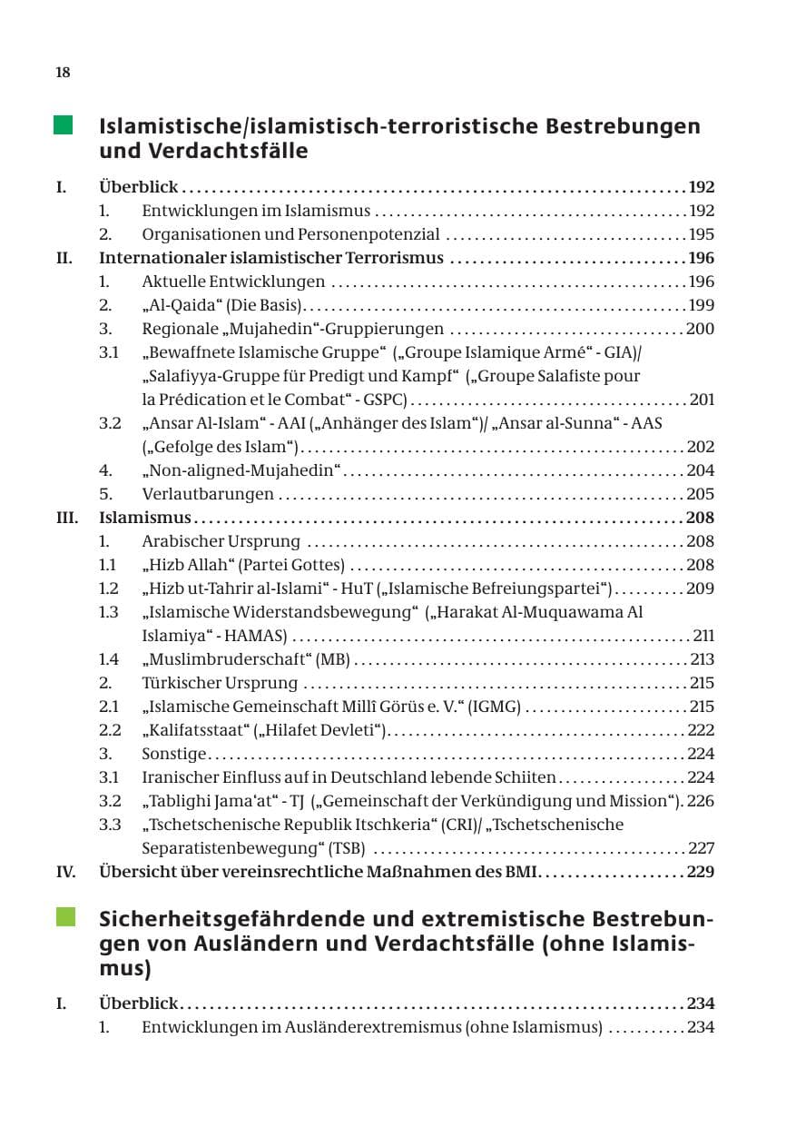 Seite 19 des Verfassungsschutzbericht 2005 Bund