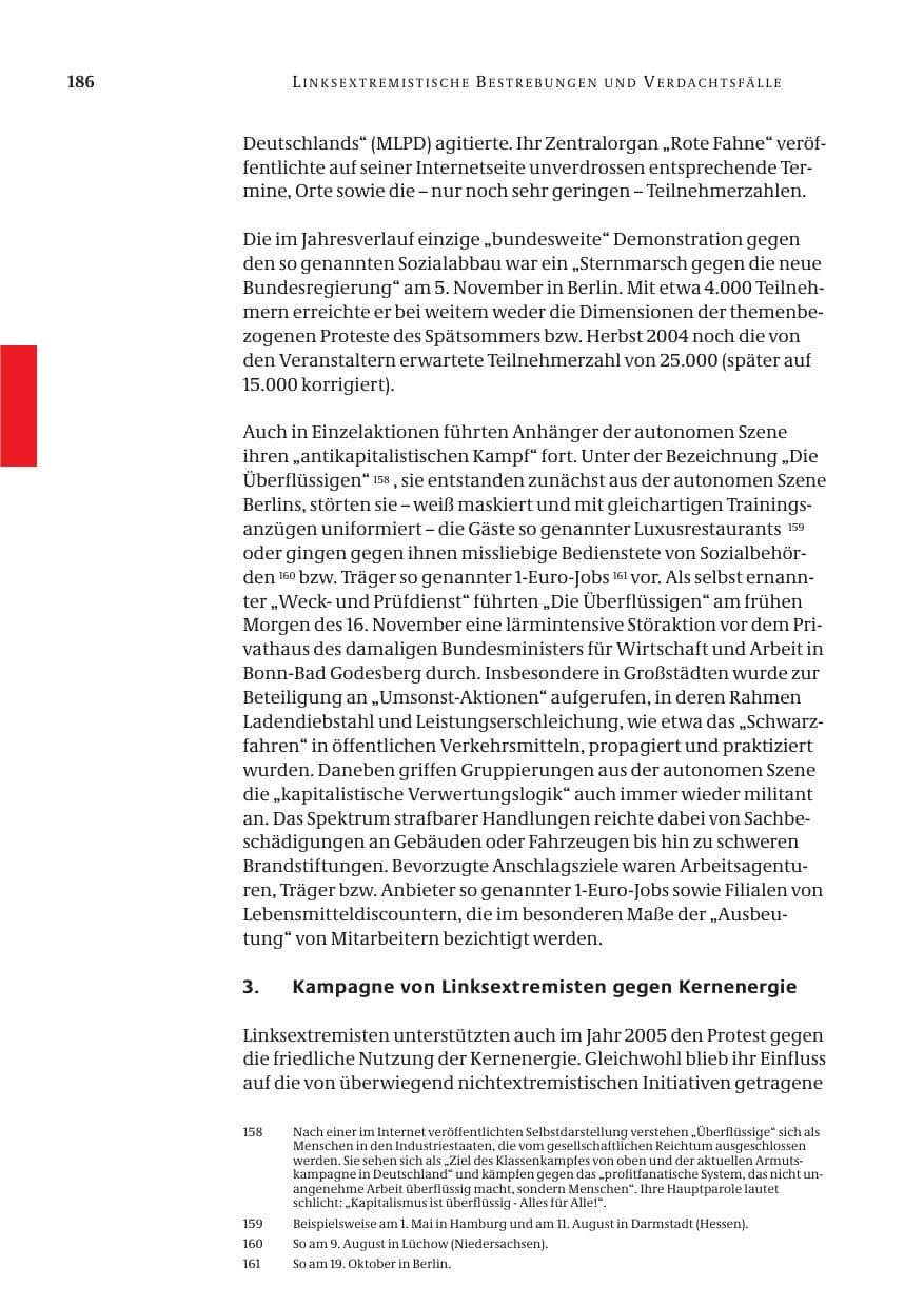 Seite 187 des Verfassungsschutzbericht 2005 Bund