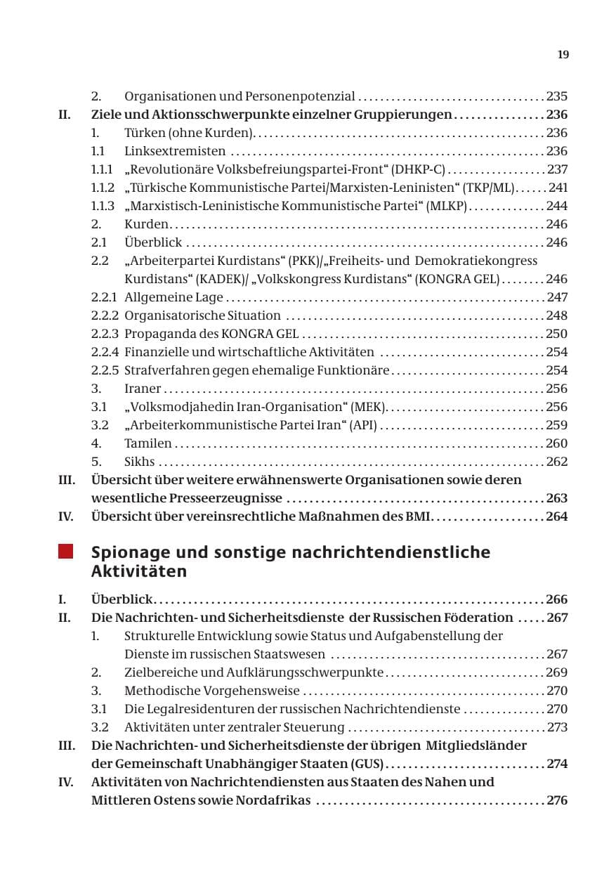 Seite 20 des Verfassungsschutzbericht 2005 Bund