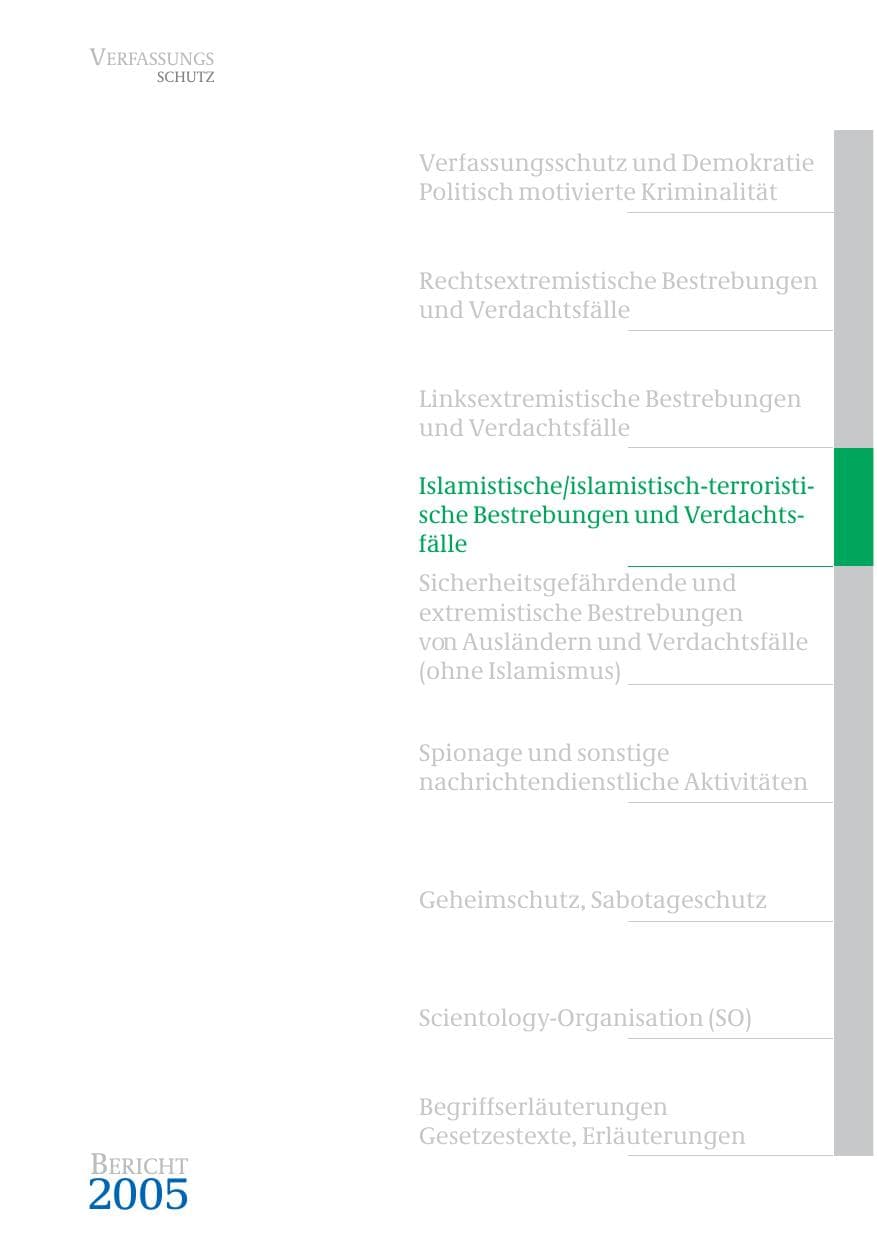 Seite 192 des Verfassungsschutzbericht 2005 Bund