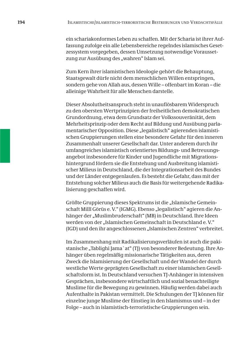 Seite 195 des Verfassungsschutzbericht 2005 Bund