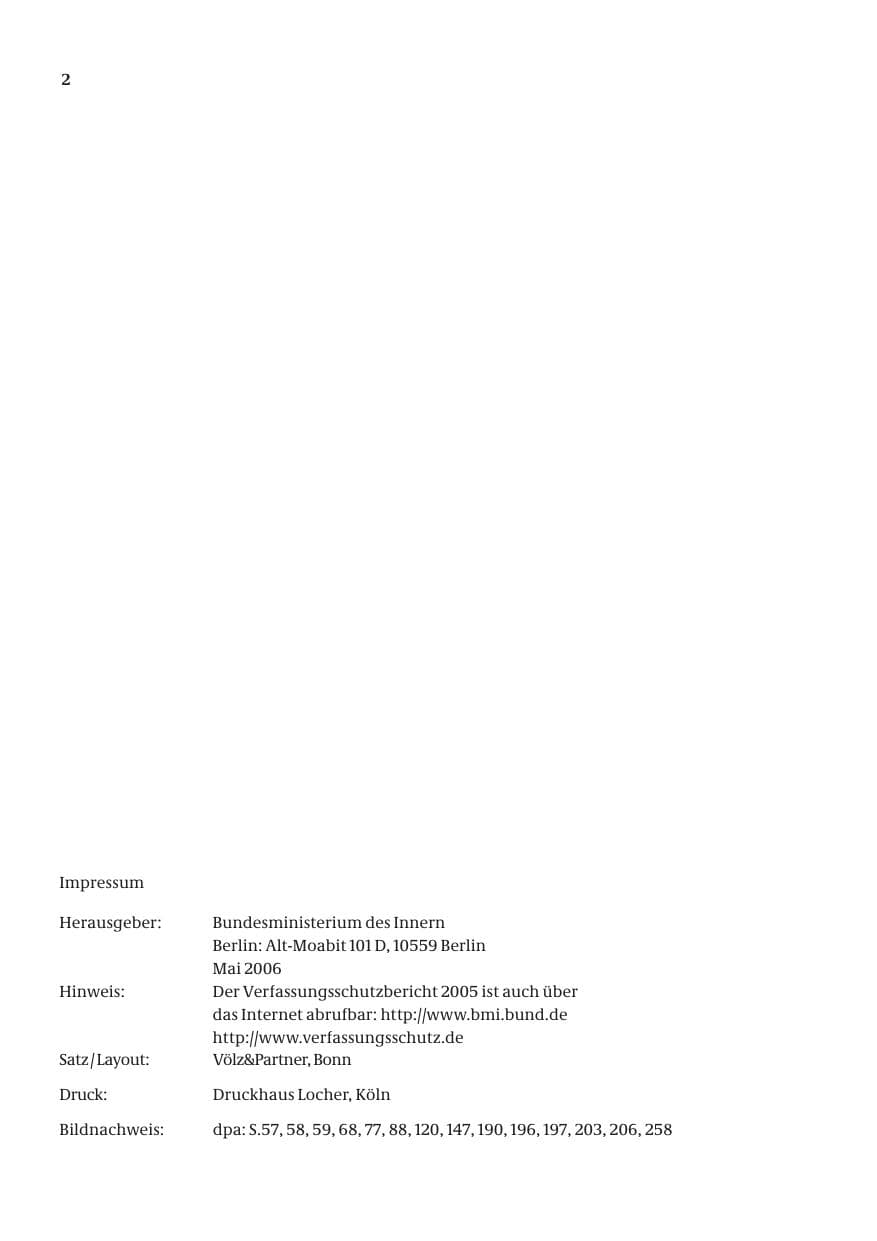 Seite 3 des Verfassungsschutzbericht 2005 Bund