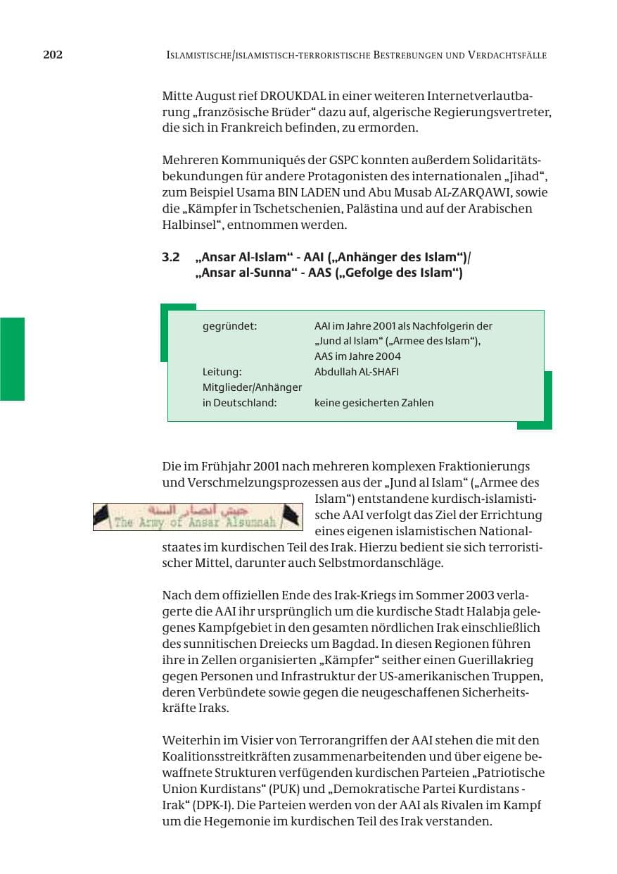Seite 203 des Verfassungsschutzbericht 2005 Bund