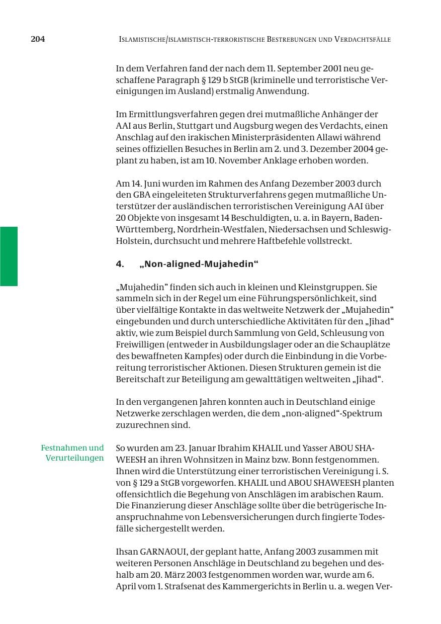 Seite 205 des Verfassungsschutzbericht 2005 Bund