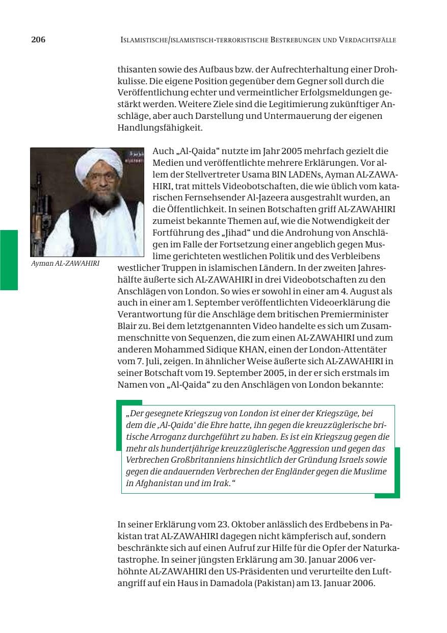 Seite 207 des Verfassungsschutzbericht 2005 Bund