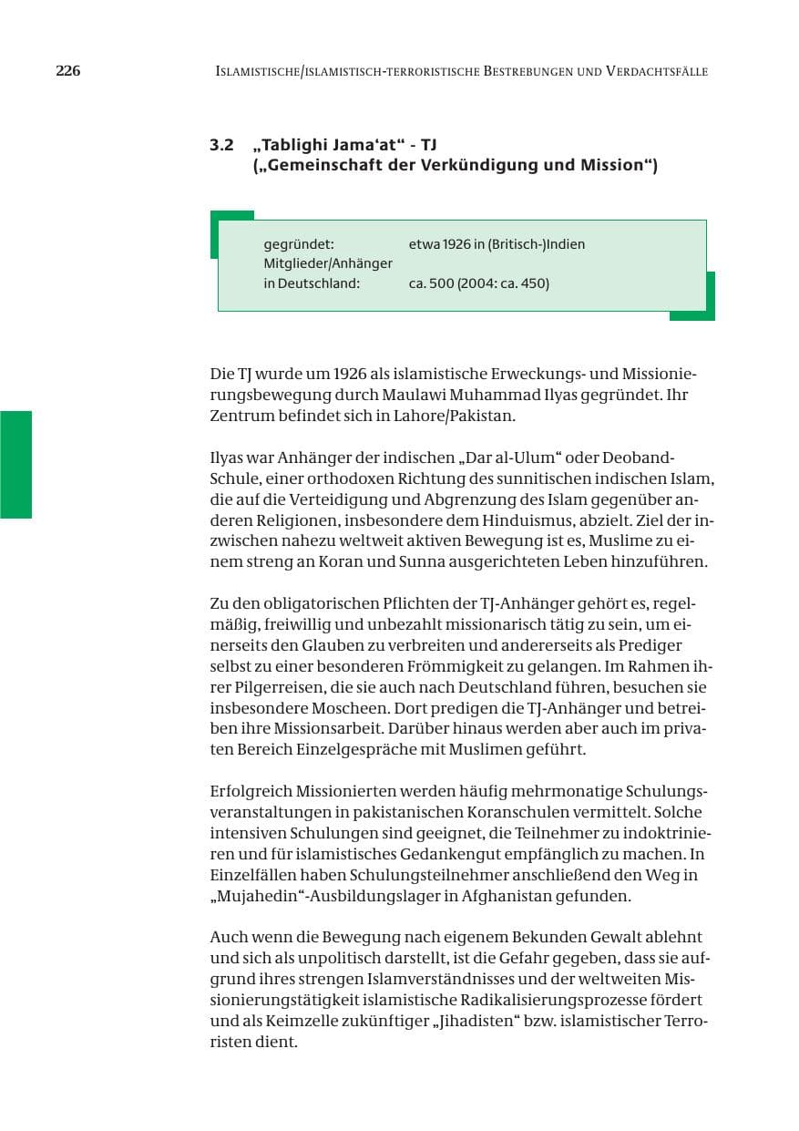 Seite 227 des Verfassungsschutzbericht 2005 Bund