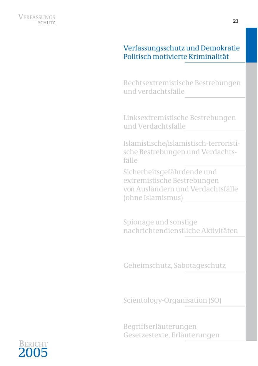 Seite 24 des Verfassungsschutzbericht 2005 Bund