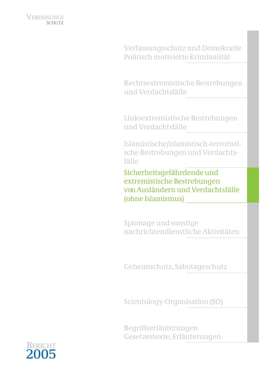 Seite 234 des Verfassungsschutzbericht 2005 Bund