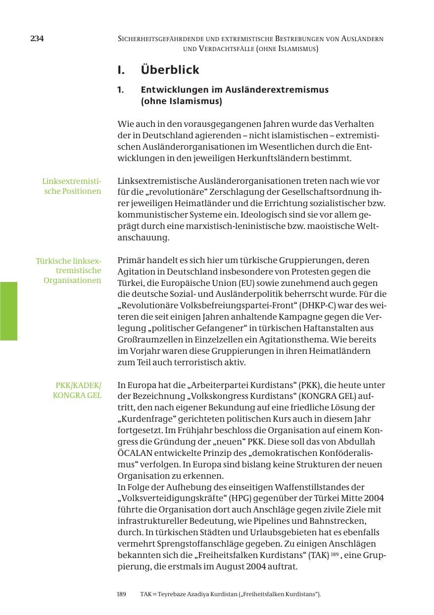 Seite 235 des Verfassungsschutzbericht 2005 Bund