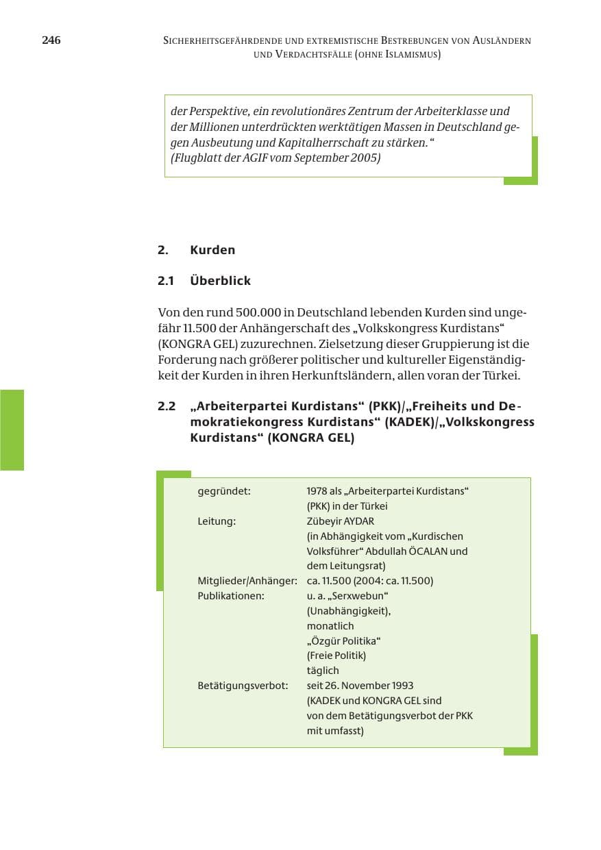 Seite 247 des Verfassungsschutzbericht 2005 Bund