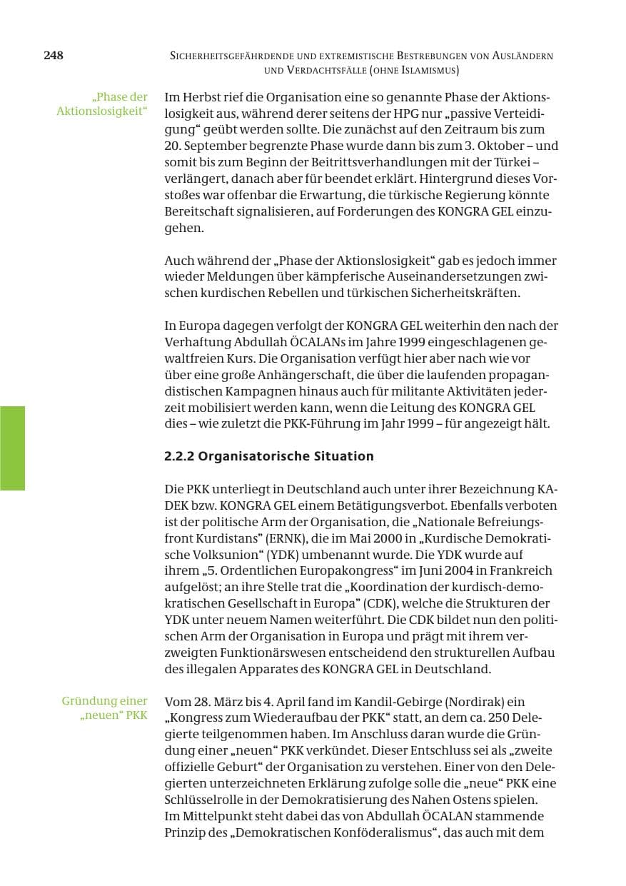 Seite 249 des Verfassungsschutzbericht 2005 Bund