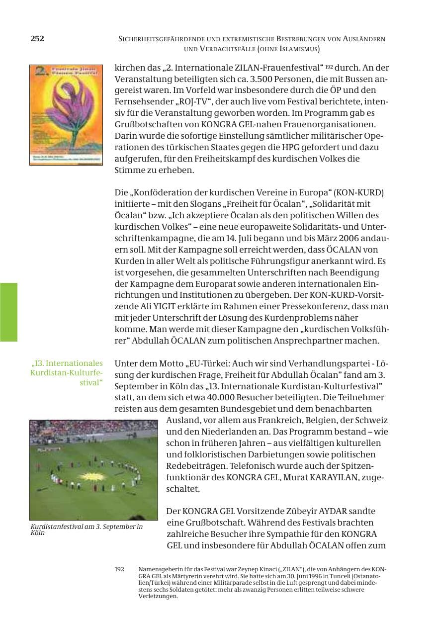 Seite 253 des Verfassungsschutzbericht 2005 Bund