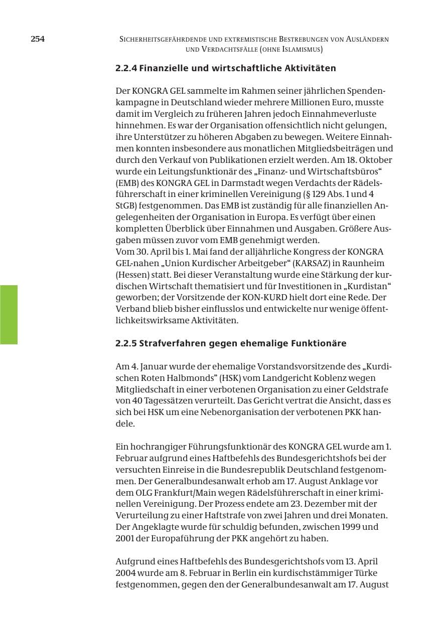 Seite 255 des Verfassungsschutzbericht 2005 Bund