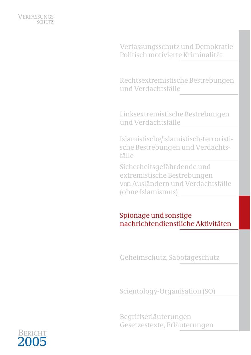 Seite 266 des Verfassungsschutzbericht 2005 Bund