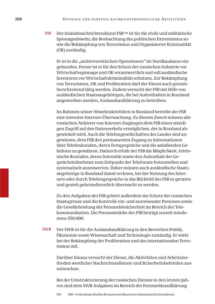 Seite 269 des Verfassungsschutzbericht 2005 Bund