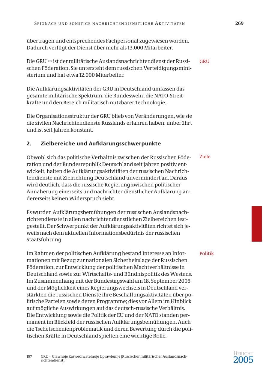 Seite 270 des Verfassungsschutzbericht 2005 Bund