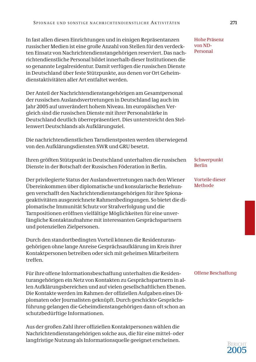 Seite 272 des Verfassungsschutzbericht 2005 Bund
