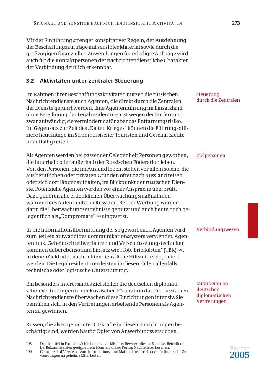 Seite 274 des Verfassungsschutzbericht 2005 Bund