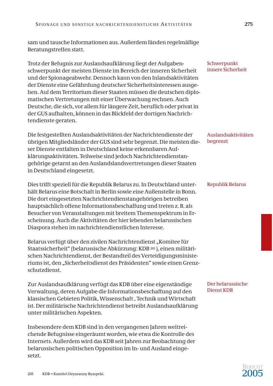 Seite 276 des Verfassungsschutzbericht 2005 Bund