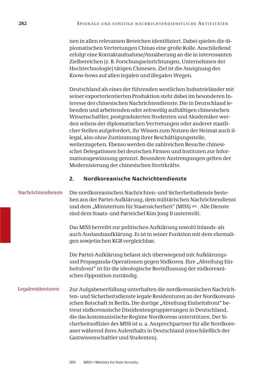 Seite 283 des Verfassungsschutzbericht 2005 Bund