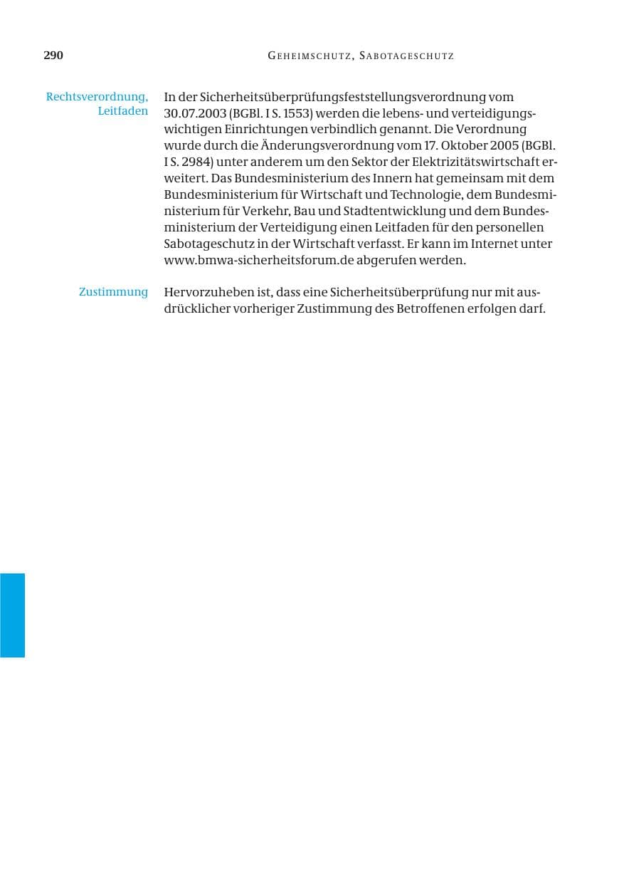 Seite 291 des Verfassungsschutzbericht 2005 Bund