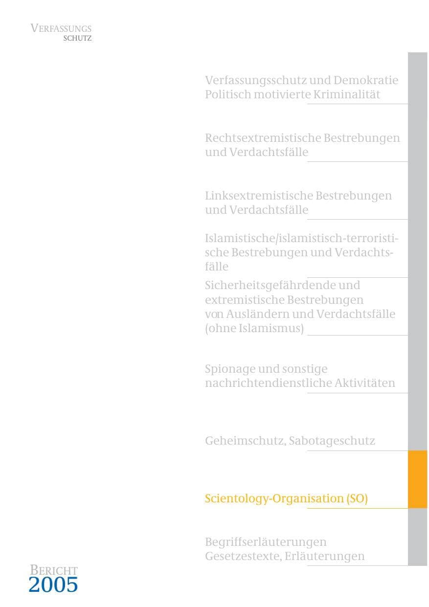 Seite 292 des Verfassungsschutzbericht 2005 Bund