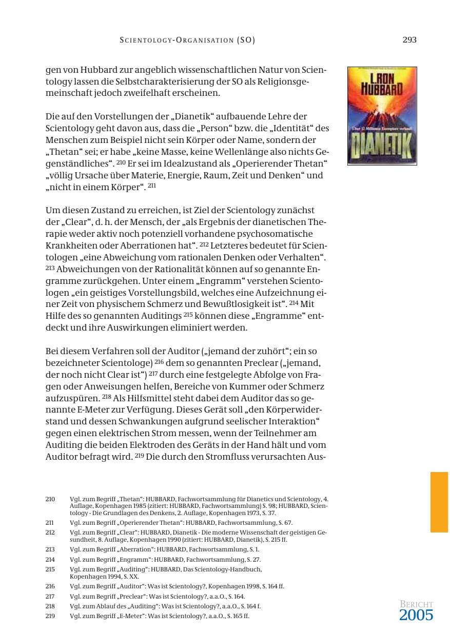 Seite 294 des Verfassungsschutzbericht 2005 Bund
