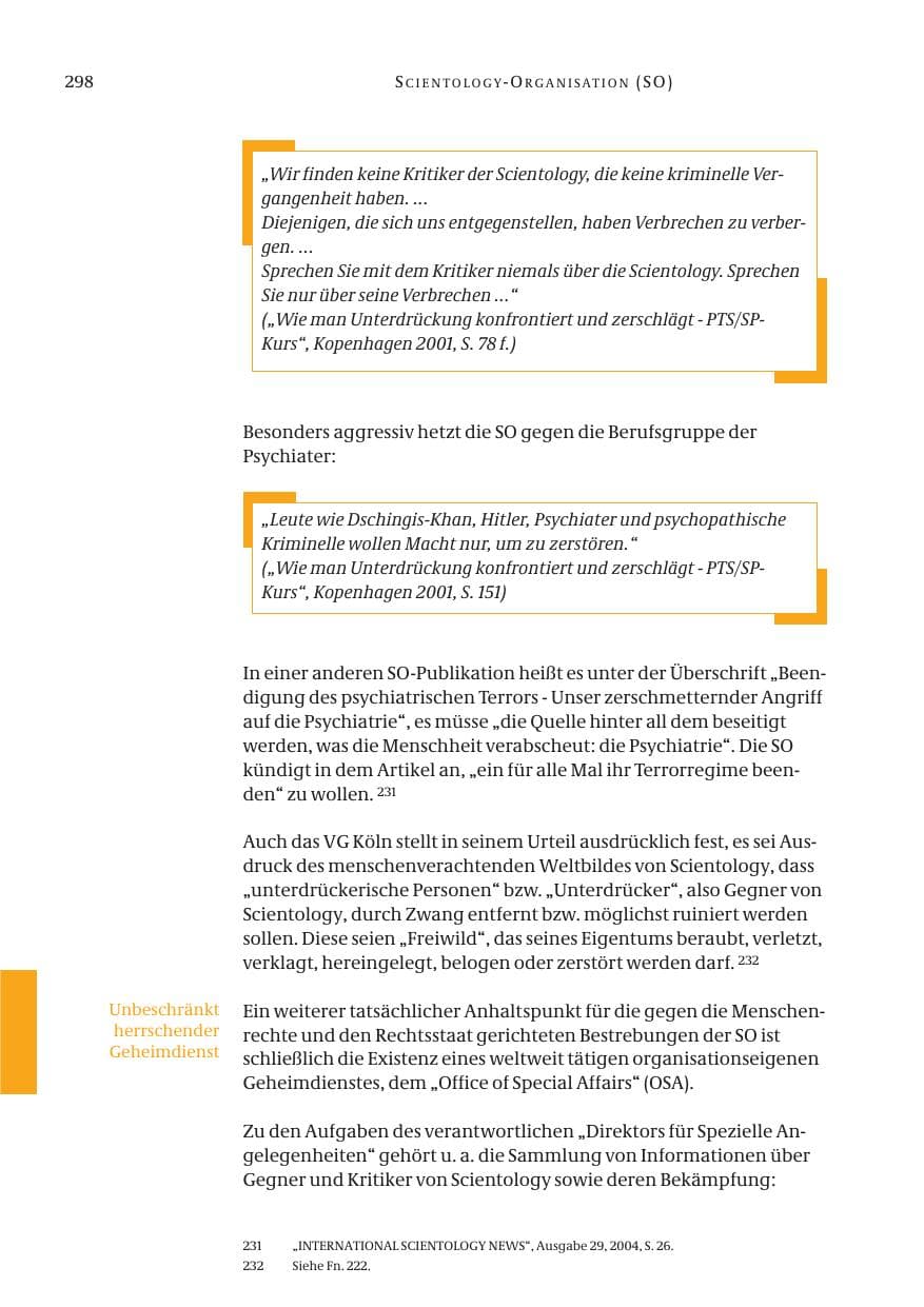 Seite 299 des Verfassungsschutzbericht 2005 Bund