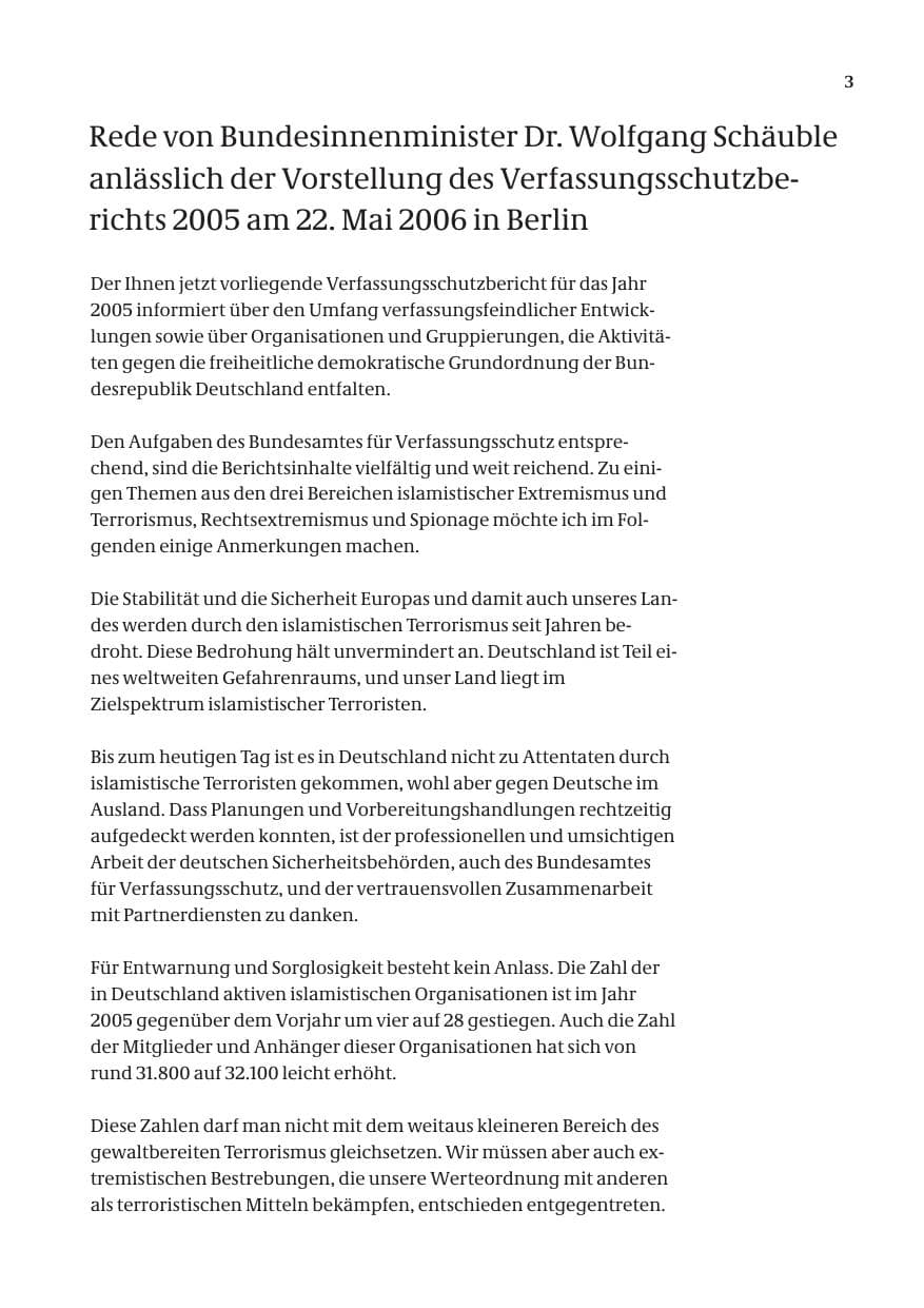 Seite 4 des Verfassungsschutzbericht 2005 Bund