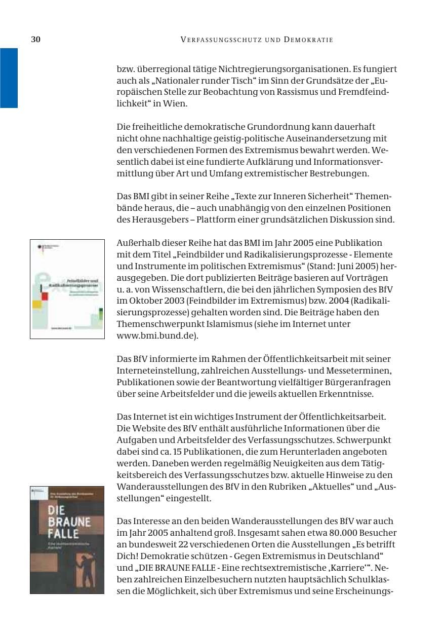 Seite 31 des Verfassungsschutzbericht 2005 Bund