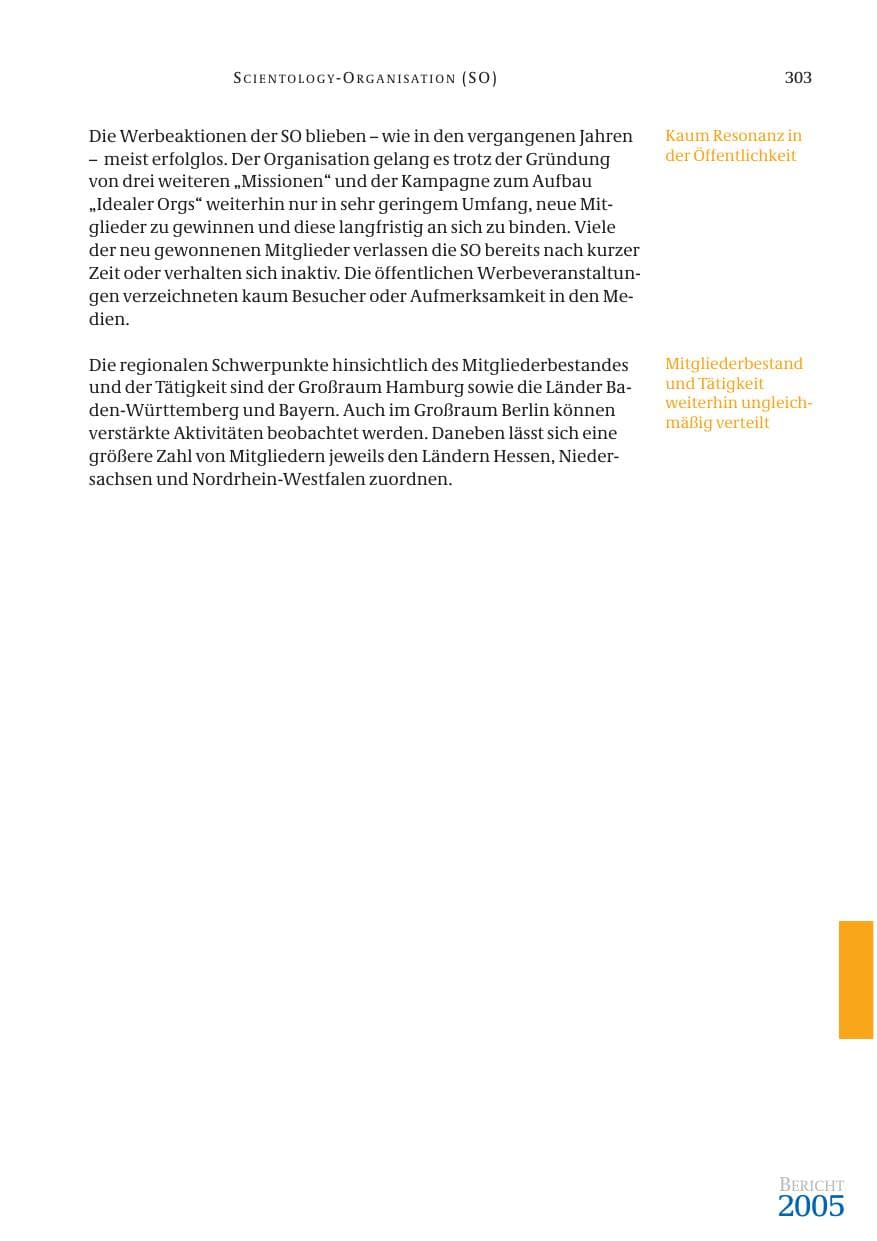 Seite 304 des Verfassungsschutzbericht 2005 Bund